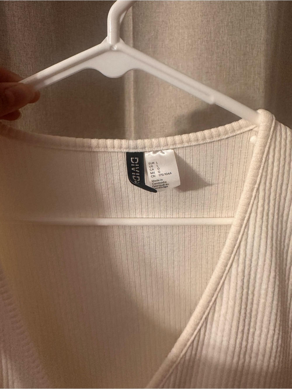 Divided Cream Ribbed V-Neck Knit Top - Picture 3 of 5
